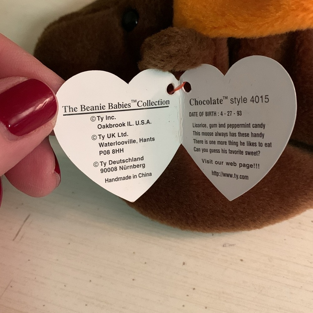 VINTAGE Ty The ORIGINAL Beanie Baby Collection “CHOCOLATE” Moose, RARE!!!! - Picture 3 of 6